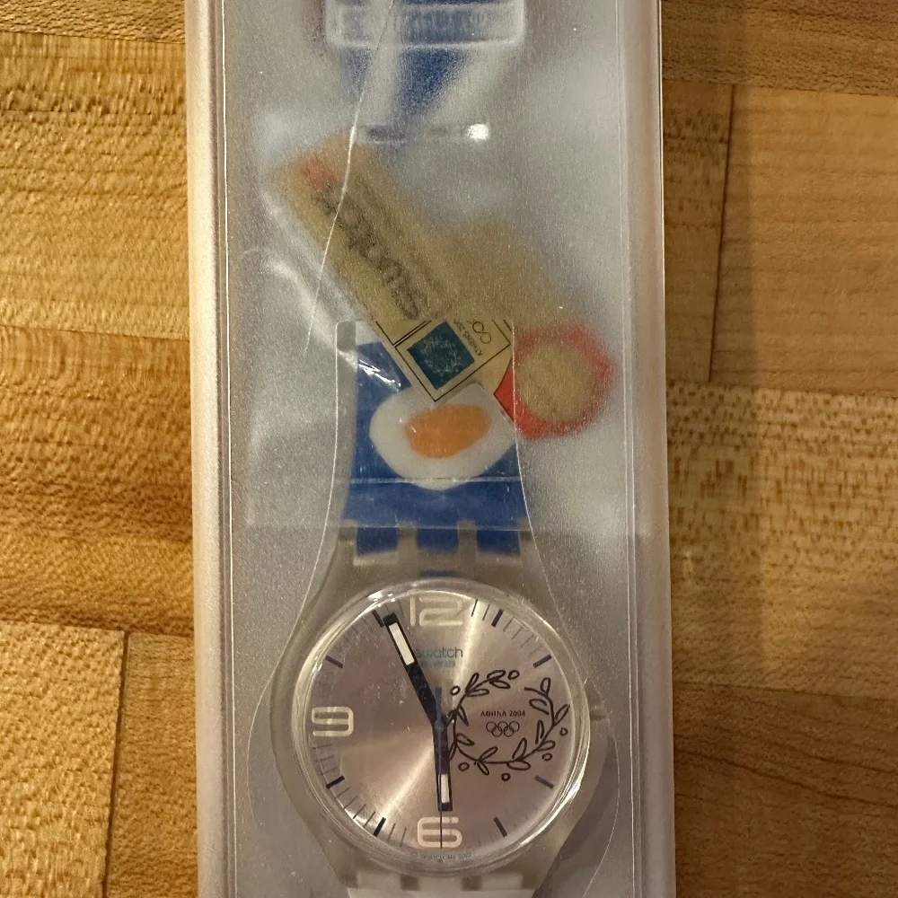 VTG Swatch Watch Athens 2004 Olympics, USA New in Box/sleeve UNISEX NEVER WORN!
